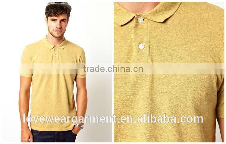 Solid Pique Self Fabric Collar Golf Polo Shirt