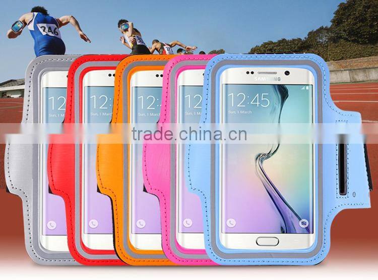Waterproof Sport Running Armband For Samsung Galaxy S6/S6 Edge Gym Mobile Phone Arm Holder Belt Brush Leather Case