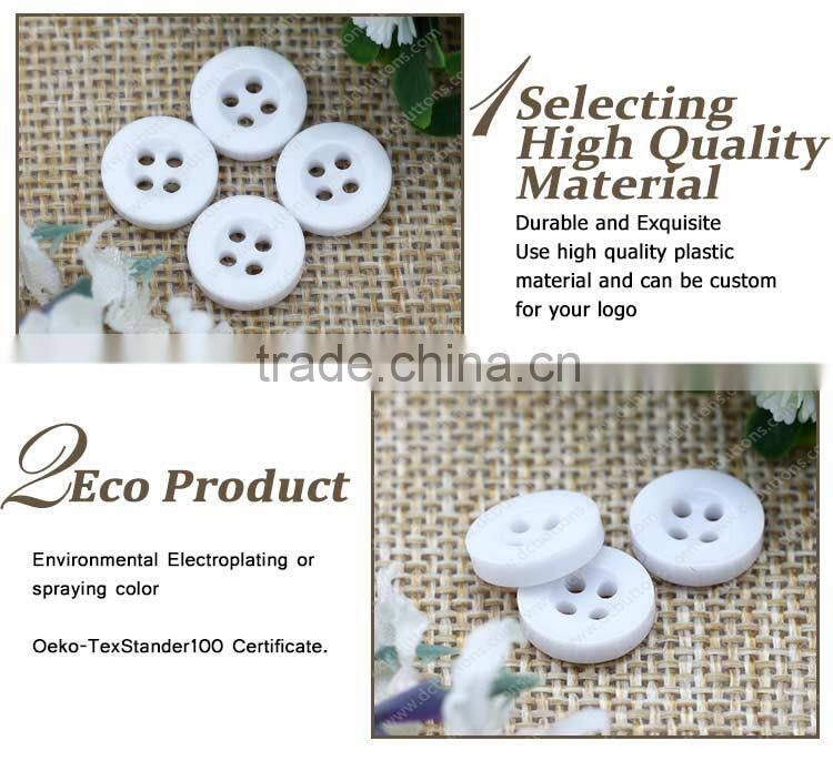 11.5mm High Quality White Round Sewing Buttons Resin Garment Buttons