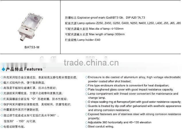 BAT52 BAT53 high power explosion proof projecting lamp