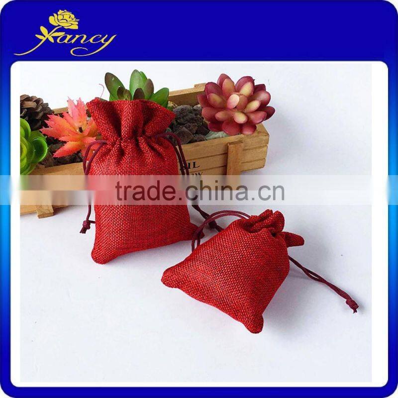 hot sell Small drawstring jute bag gunny bag