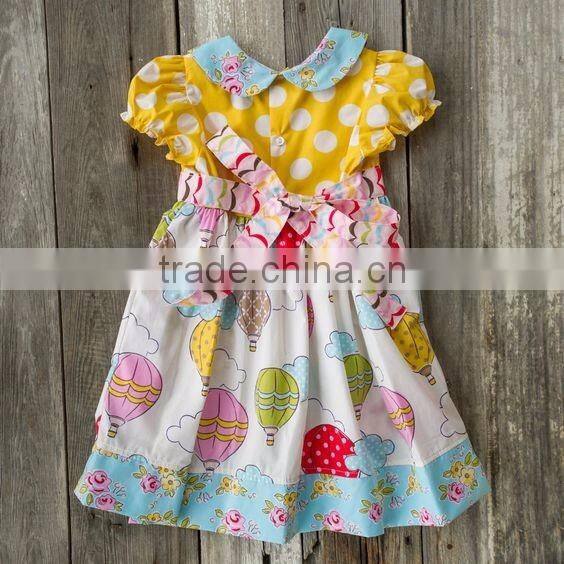 2016 newly arrival fun up in the clouds baby girls clothing parade girl cute dress
