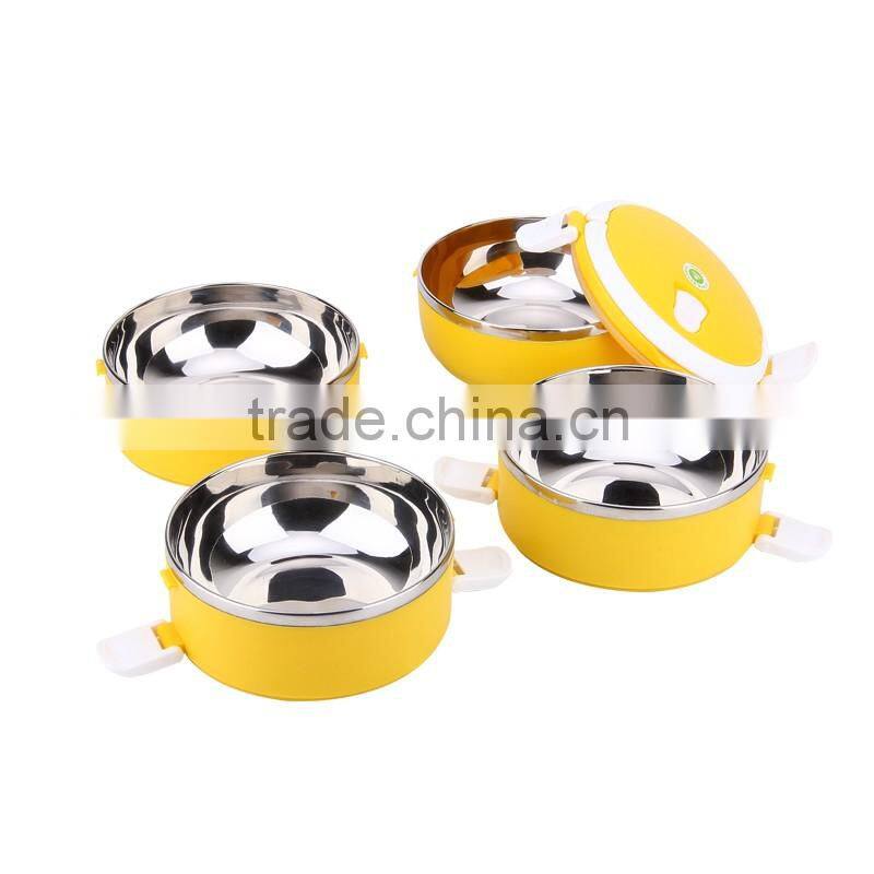 4 layer free combination stainless steel & PP thermal insulated lunch box with lock