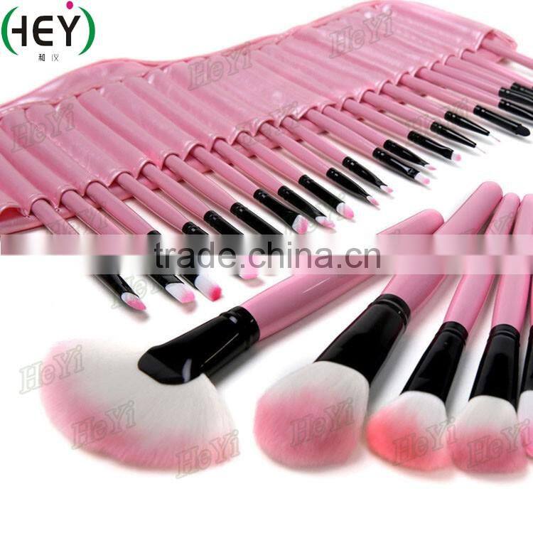 High Quality 32pcs Pink Soft Synthetic Hair makeup brushes with PU Bag