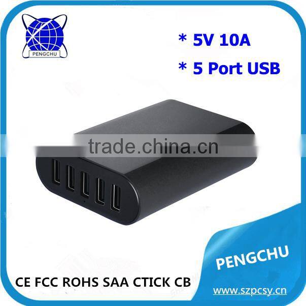 5V 2A 5 ports USB wall charger power adapter for camera/mobile phone/tablet