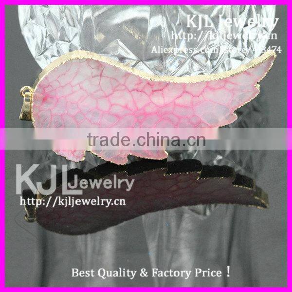 GZKJL-CT0231Jewelry druzy pendants, Natural Angel wing necklace pendant