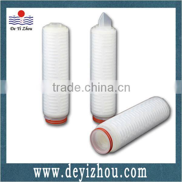 High flow rate Hydrophilic PVDF pleated filter element