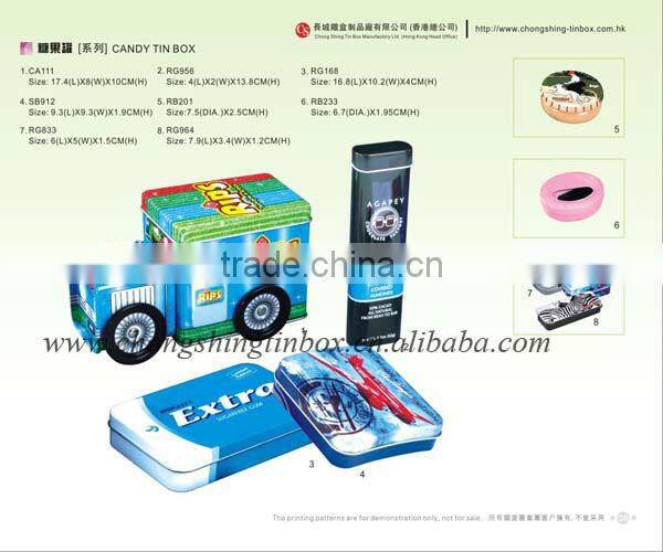 Round clock tin box with lid