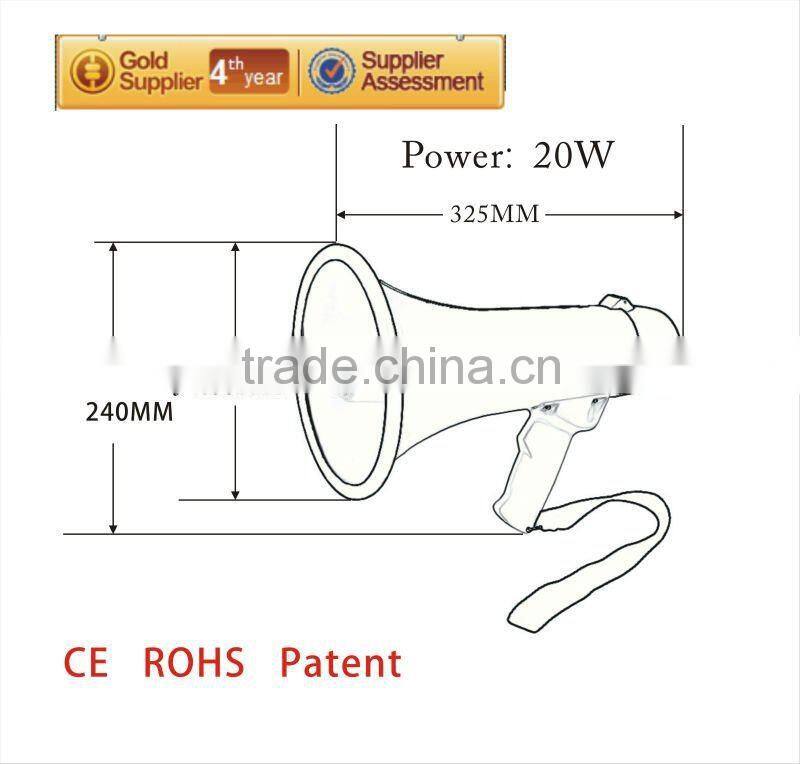 20w outdoor portable sport big voice megaphone