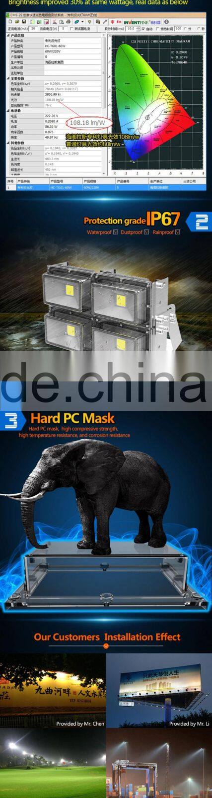 Patent Outdoor Waterproof IP67 30W 50W 100W 150W 200W LED Flood Light