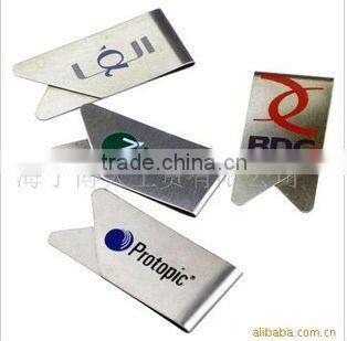 logo printed metal money clip