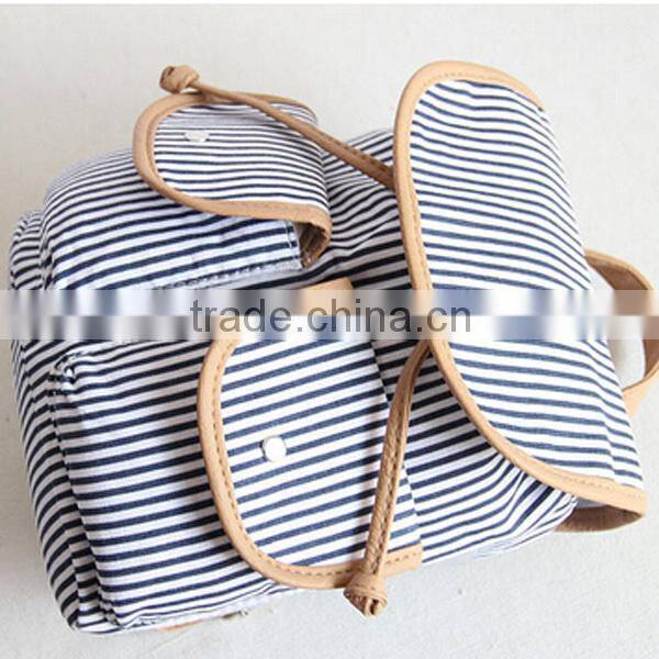 2014 new product mini backpack fashion lady designer strip school backpack bags