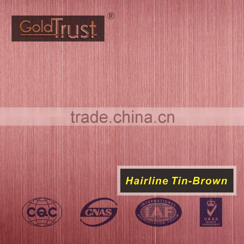 Beijing factory supply 304 stainless steel price per kg & cold rolled steel sheet hairline finish ti -gold rose colored