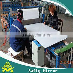 4mm safety filmed aluminum mirror with CAT I / CAT II vinyl film