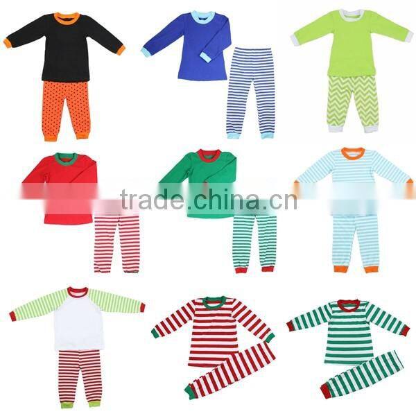 Wholesale boys girls red/green blank shirt pajamas little deer printed pajamas boutique children clothing christmas pajamas kids