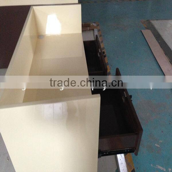 wooden high glossing painting cashier table with lockable drawers