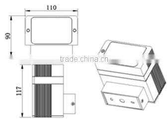 YD-043538 6W ip54 cob led wall light,aluminum decorative wall light