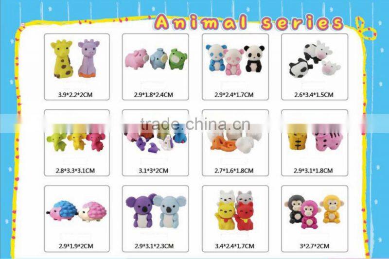 Funny Stationery Animal Erasers