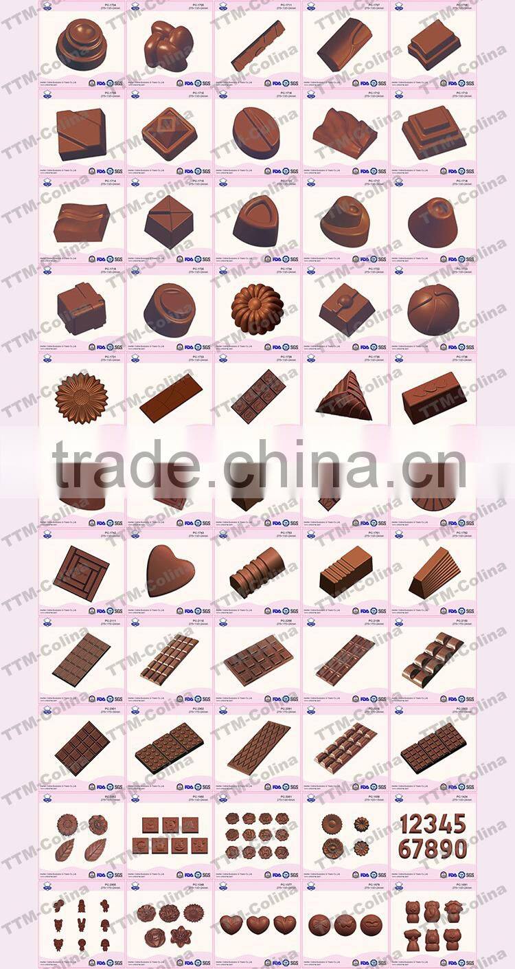 Water fall shape 18pcs 12g plastic pc magnetic chocolate mold