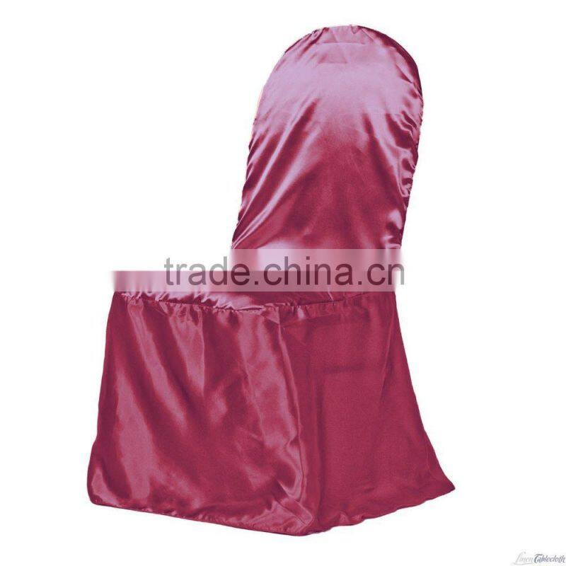 100% Purple polyester Satin Chair Cover for wedding