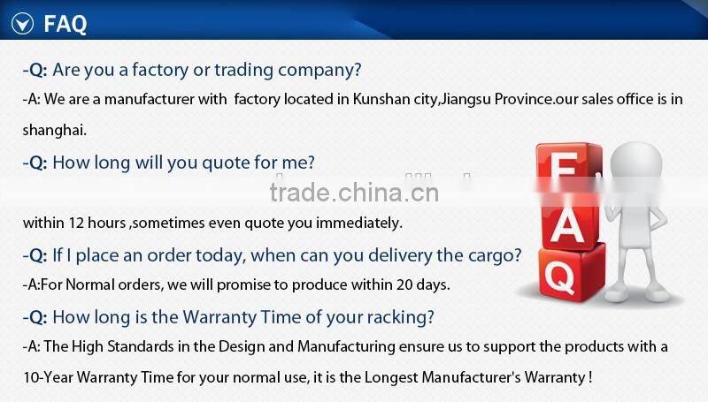 CE blue and orange warehouse drive in pallet rack system