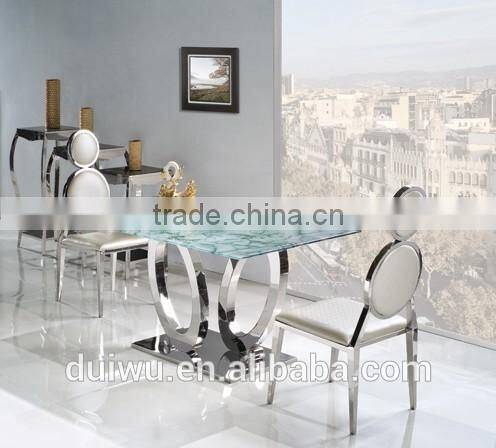 Modern home furniture 6 seat rectangle marble top dining table designs