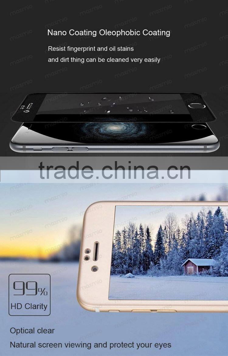 China supplier 9h hardness titanium alloy full covered tempered glass screen protector for iphone 6