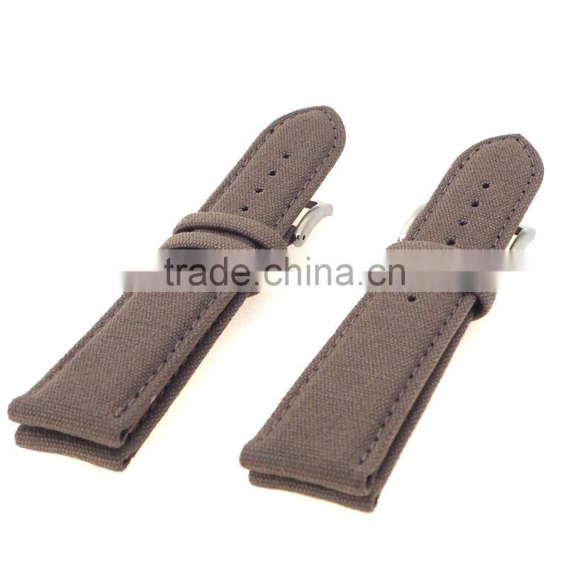 20mm 22mm Suede Leather Watch Band With Canvas