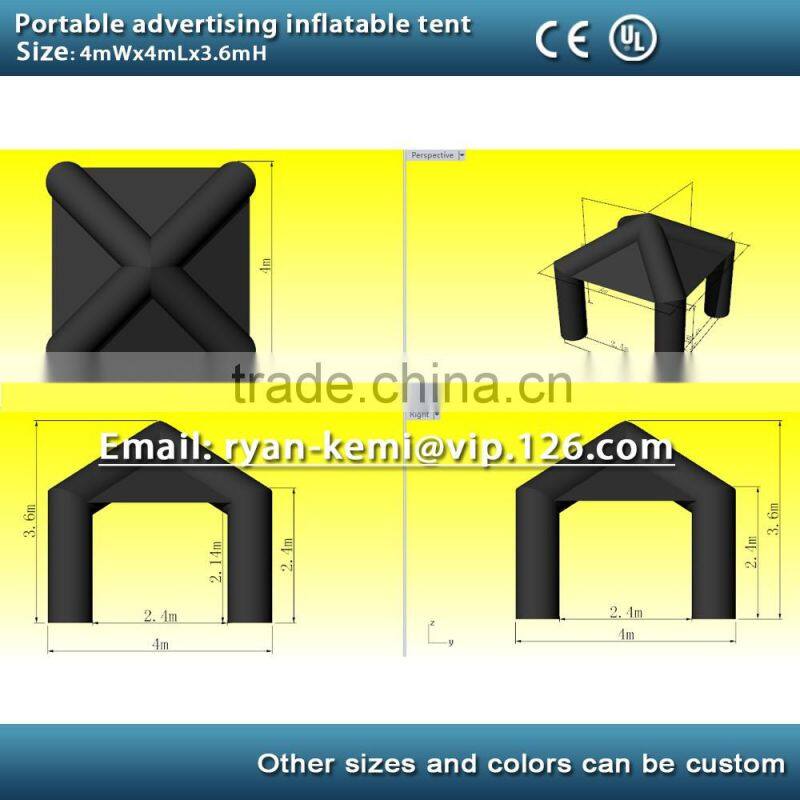 13ft 4m portable advertising inflatable tent inflatable canopy inflatable exhibition trade show tent with CE/UL blower
