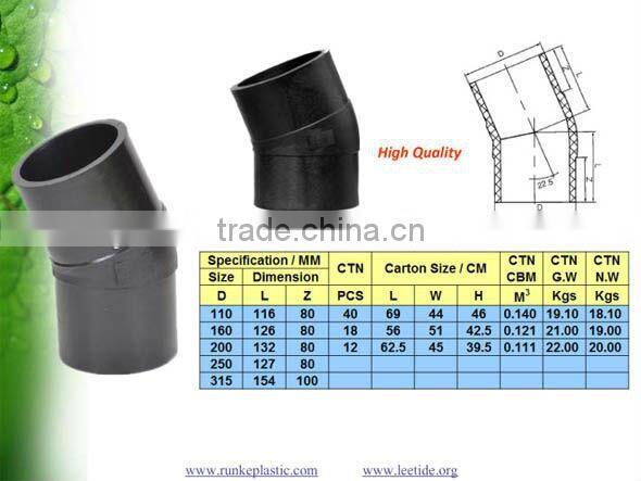 PE Pipe Fittings Water Supply SDR17