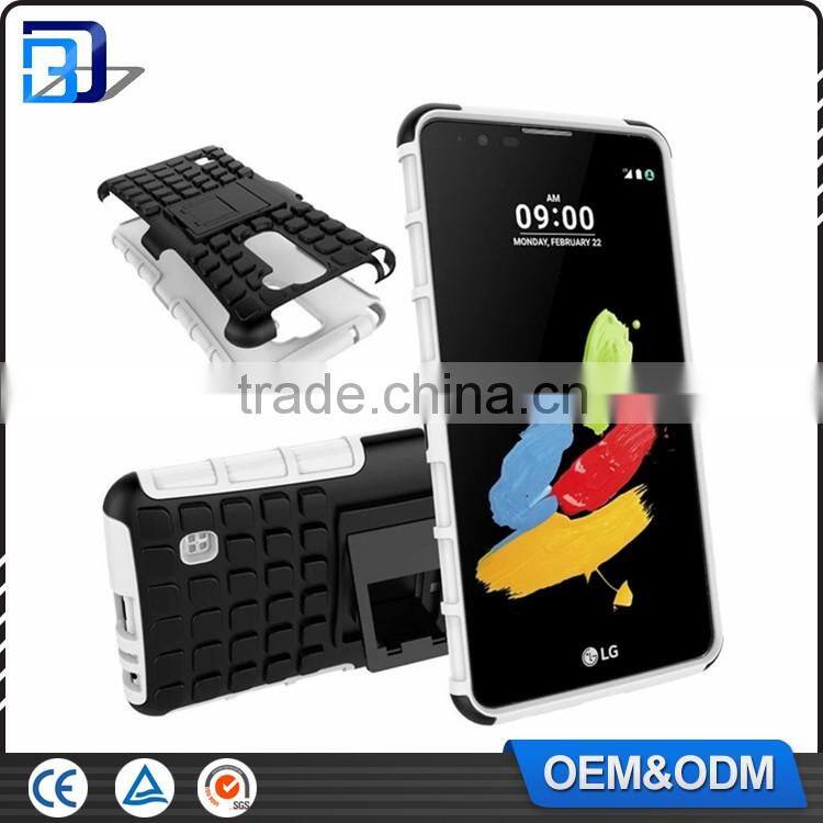 Top selling products TPU+PC 2 in 1 Shockproof Hybrid Kickstand Armor Case For LG Stylus 2 Cellphone Cover Case