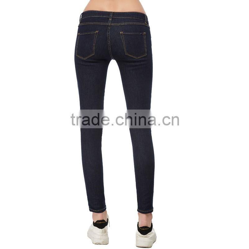 Ladies Jeans China Factory 2016 Latest Top Designs Slim Fit Pants Wholesale