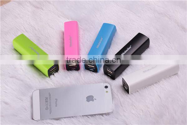 2016 New Design Colourful Fashion Power Bank 2600mah Portable Charger for Samsum Galaxy S6, Lenovo, Xiaomi
