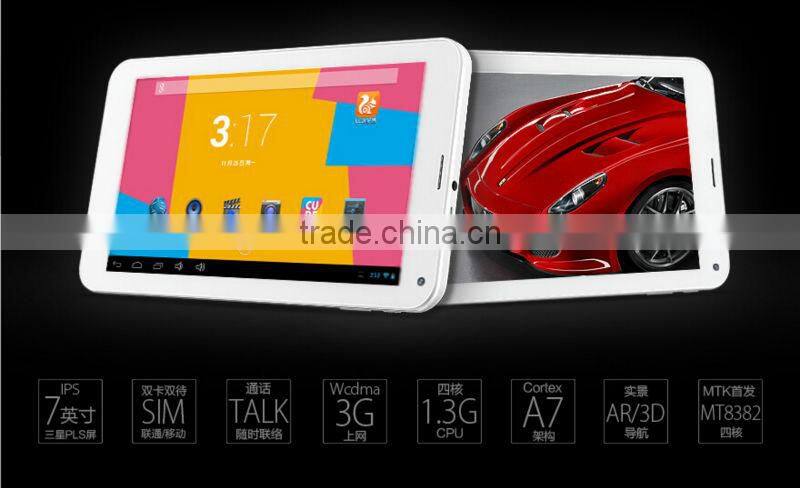 7inch 1024*600px Android4.2 MT8382 Quad core WIFI GPS Bluetooth WCDMA 3G tablet pc Cube Talk 7x