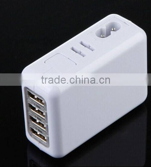 4 Port USB EU/AU/US/UK AC Adapter Plug Travel Charger / convertible plug charger / USB adapter