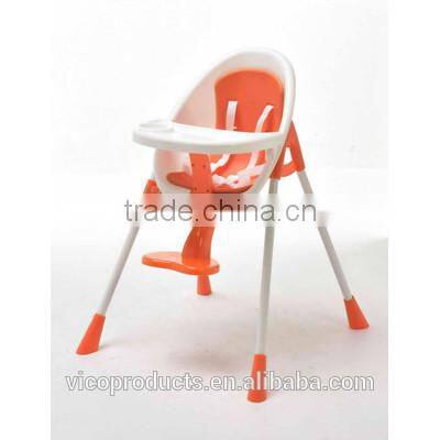 EN14988 safey simple baby folding plastic baby high low chair