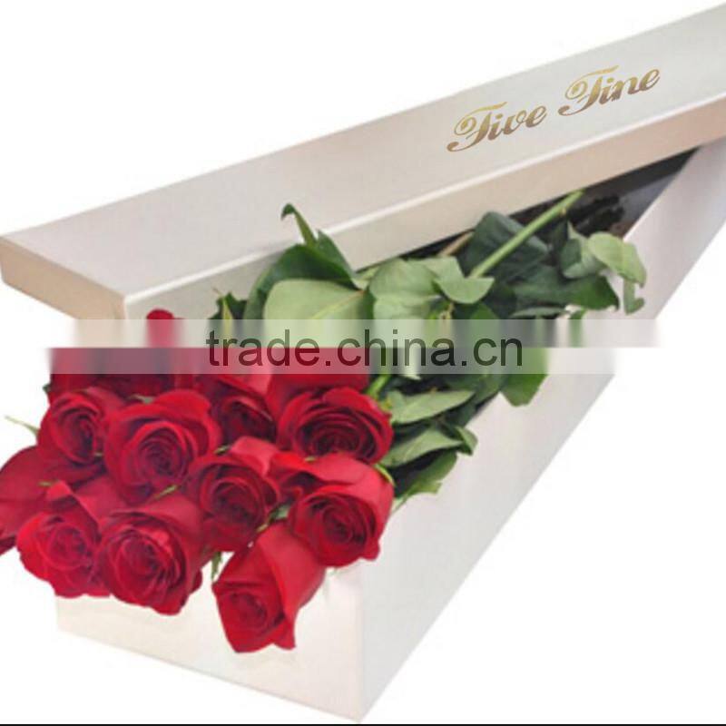 Large long cardboard box for flower packaging