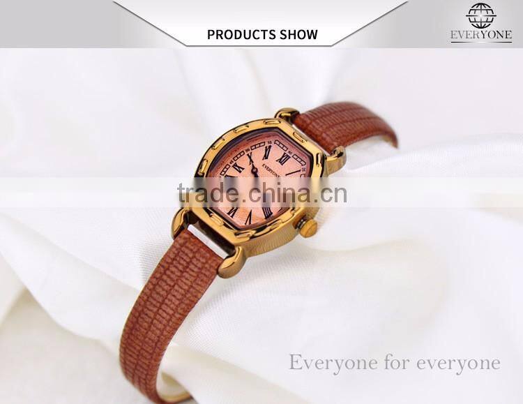 2016 Fashion vintage women watch Genuine leather waterproof women watch lady