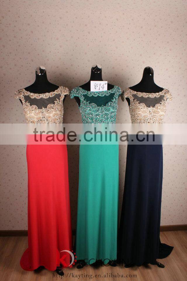 Sexy Elegant High Tall Beaded Cap Sleeve Navy Blue Long Evening Dress Alibaba China