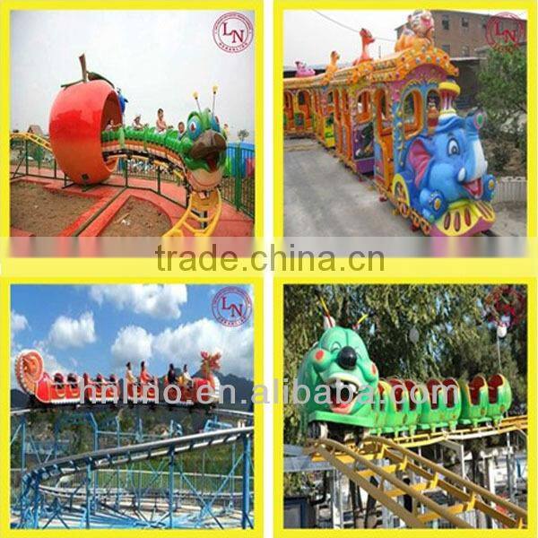Green worm train !! Amusement park children's model electric train for sale