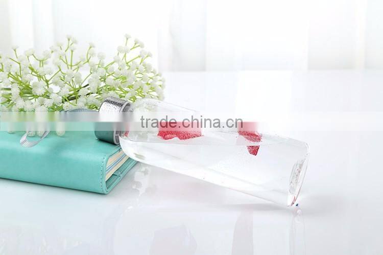 Borosilicate glass water bottle with Stainless Steel Caps