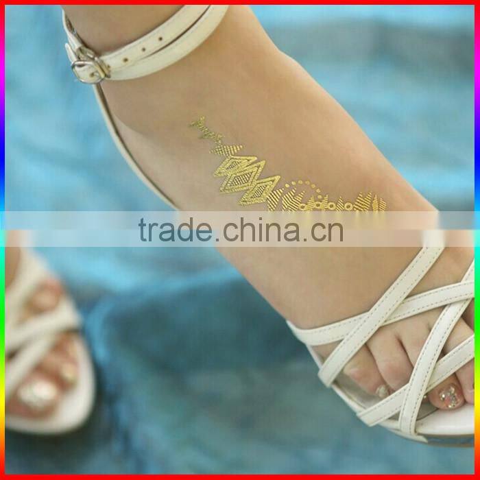 fluorescent temporary tattoo custom metallic tattoo gold flash tattoo
