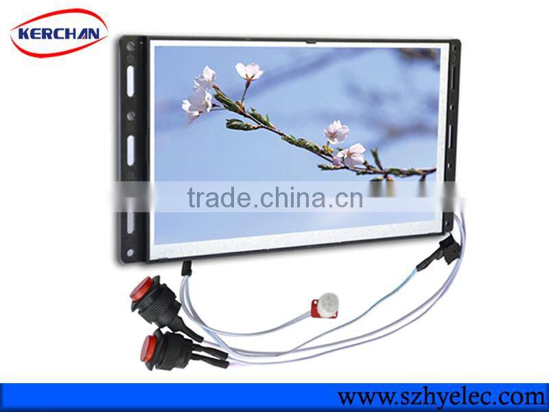 button activated 7 Inch lcd display retail store with open frame