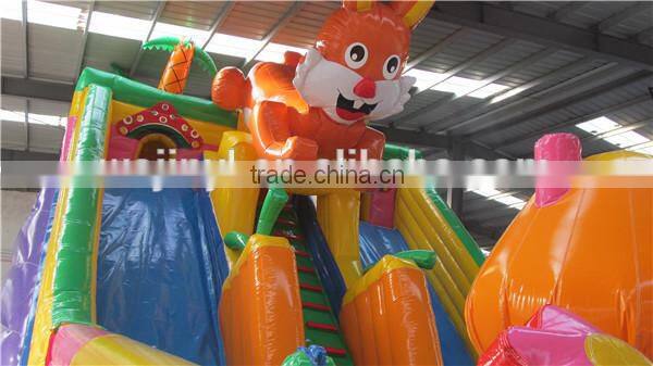 2016 henan inflatable rabbit bouncy castle/inflatable bouncer slide for sale