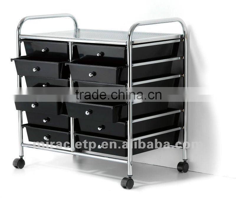 9 PP Plastic White Storage Drawers Cart Organizer