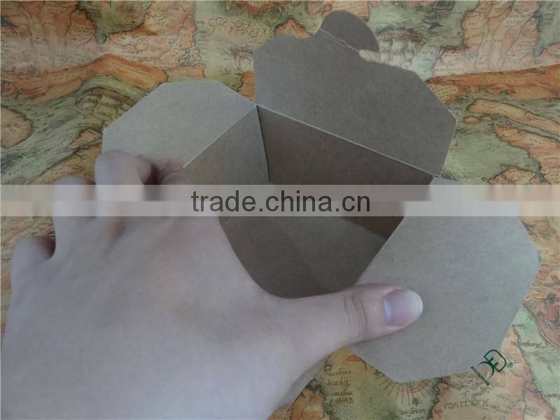 Take out brown food grade kraft paper noodle box design