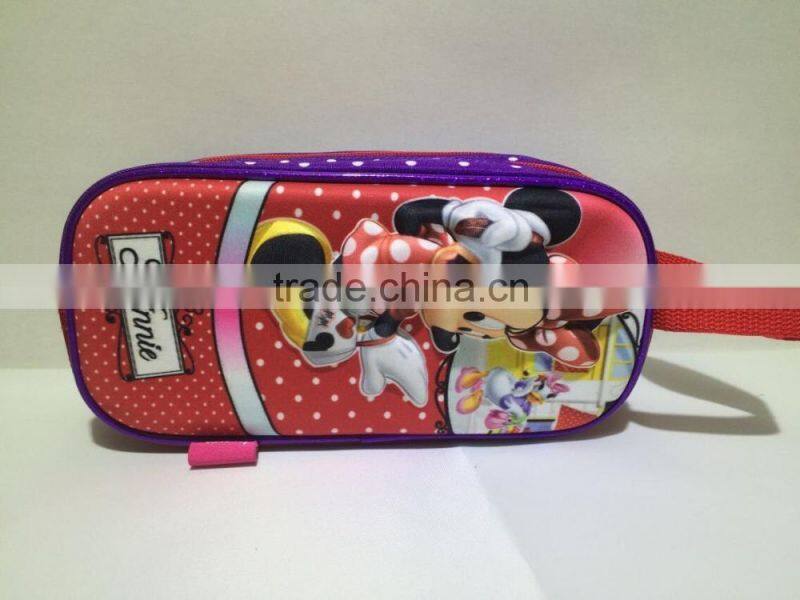 Cartoon EVA Pencil Case Zipppered Bag :Red