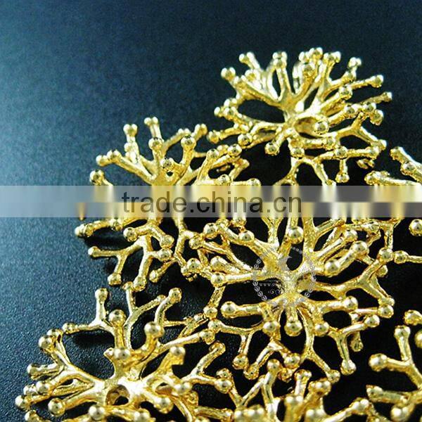 25*25mm gold plated brass coral branch pendant charm DIY supplies 1850241