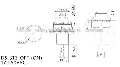 push button switch micro emergency YL6-6 reset