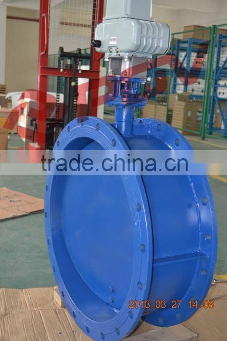 big size flange exhaust butterfly valve